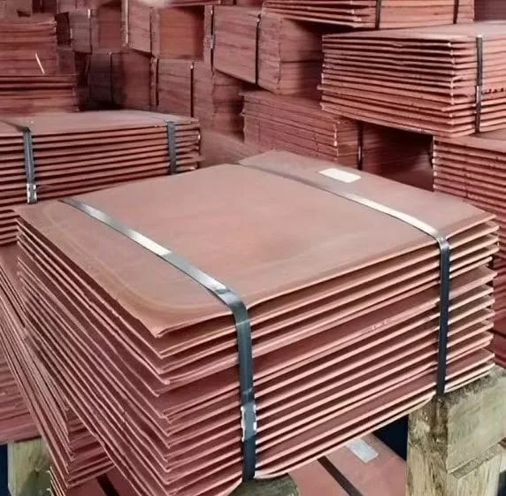 Stacks of copper cathode sheets